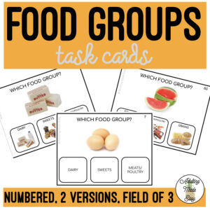 Food Groups Task Cards Field of 3