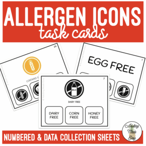 Allergen Icons Task Cards