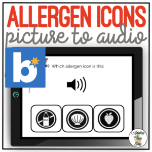 Which Allergen Icon? Picture to Audio Boom Cards