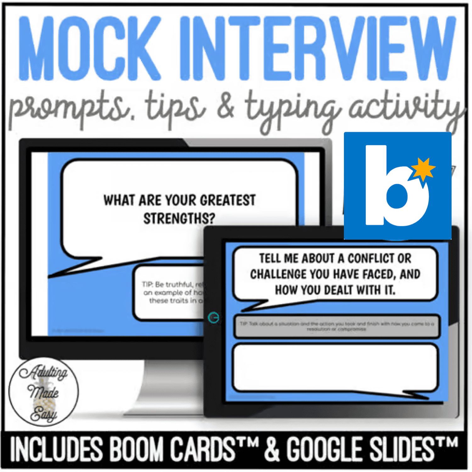 Mock Interview Prompts, Tips & Typing Activity