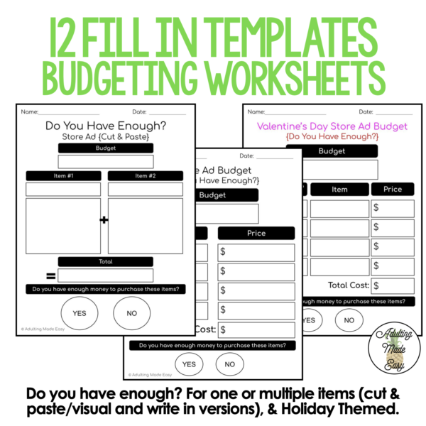 Budgeting Store Ads {Cut & Paste} Worksheets - Image 5