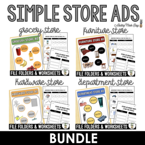 Simple Store Ads BUNDLE - File Folder Activities