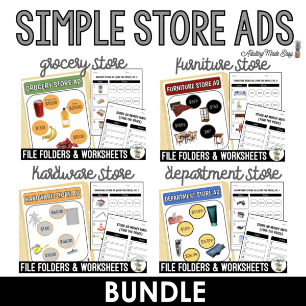 Simple Store Ads BUNDLE - File Folder Activities