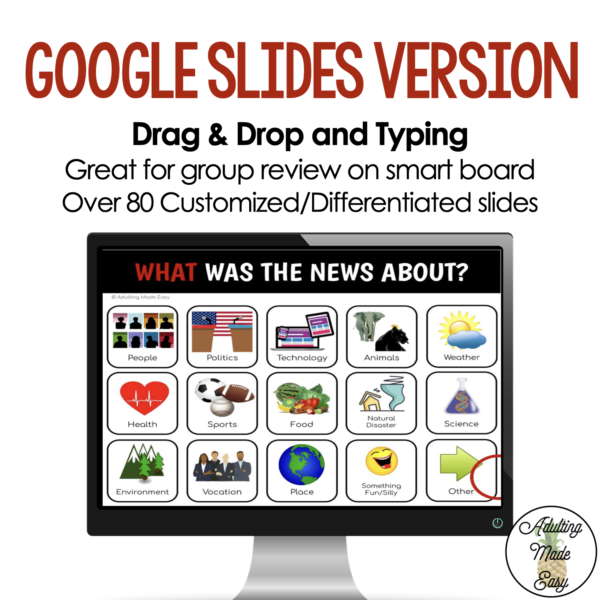 Current Events Comprehension Worksheet & Google Slides - Image 3