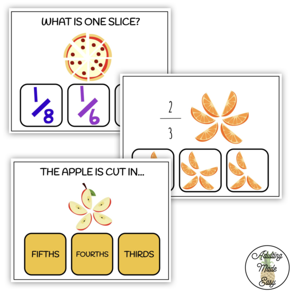 Cutting Food Fractions Digital Task Cards - Image 2