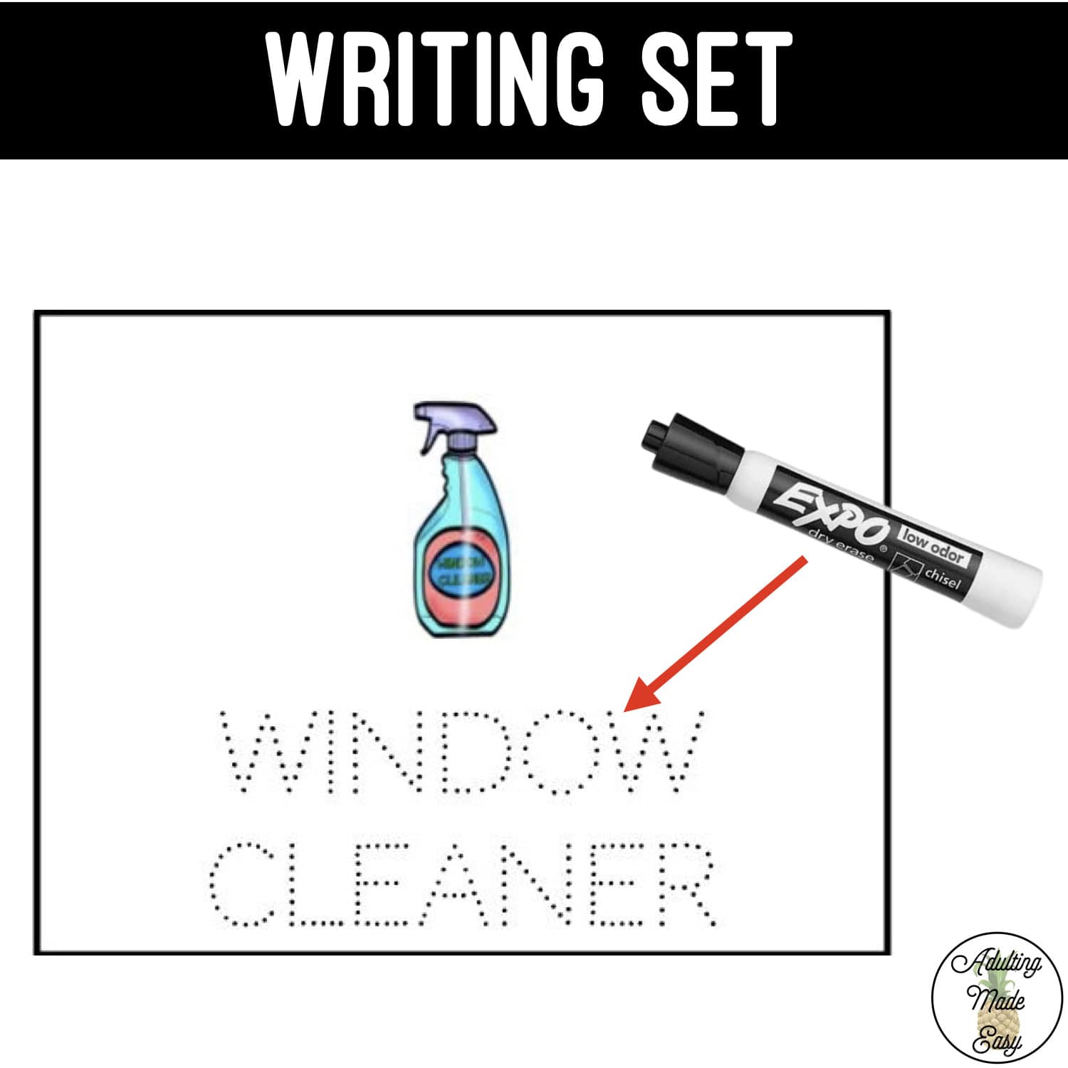 Cleaning & Grooming Task Boxes - Trace The Word