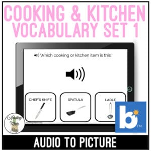 Which Cooking & Kitchen Item? 1 Picture to Audio Boom Cards