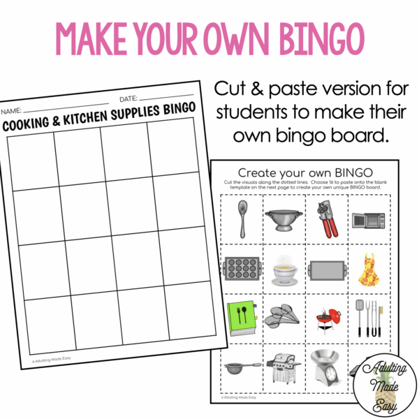 Cooking & Kitchen Supplies BINGO Game - Image 3