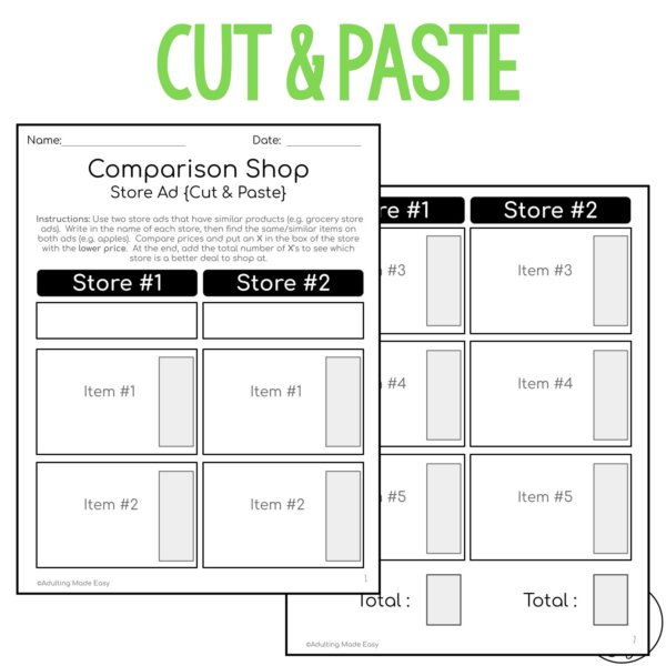 Comparison Shopping - Store Ad {Cut & Paste} Worksheets - Image 3