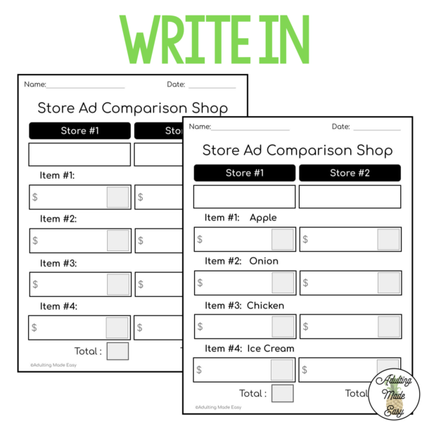 Comparison Shopping - Store Ad {Cut & Paste} Worksheets - Image 4