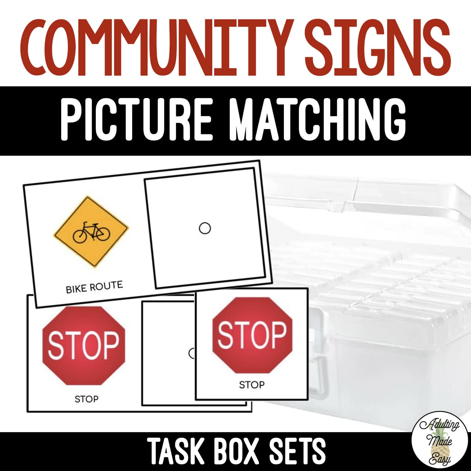Community Signs Task Boxes - Picture to Picture Matching