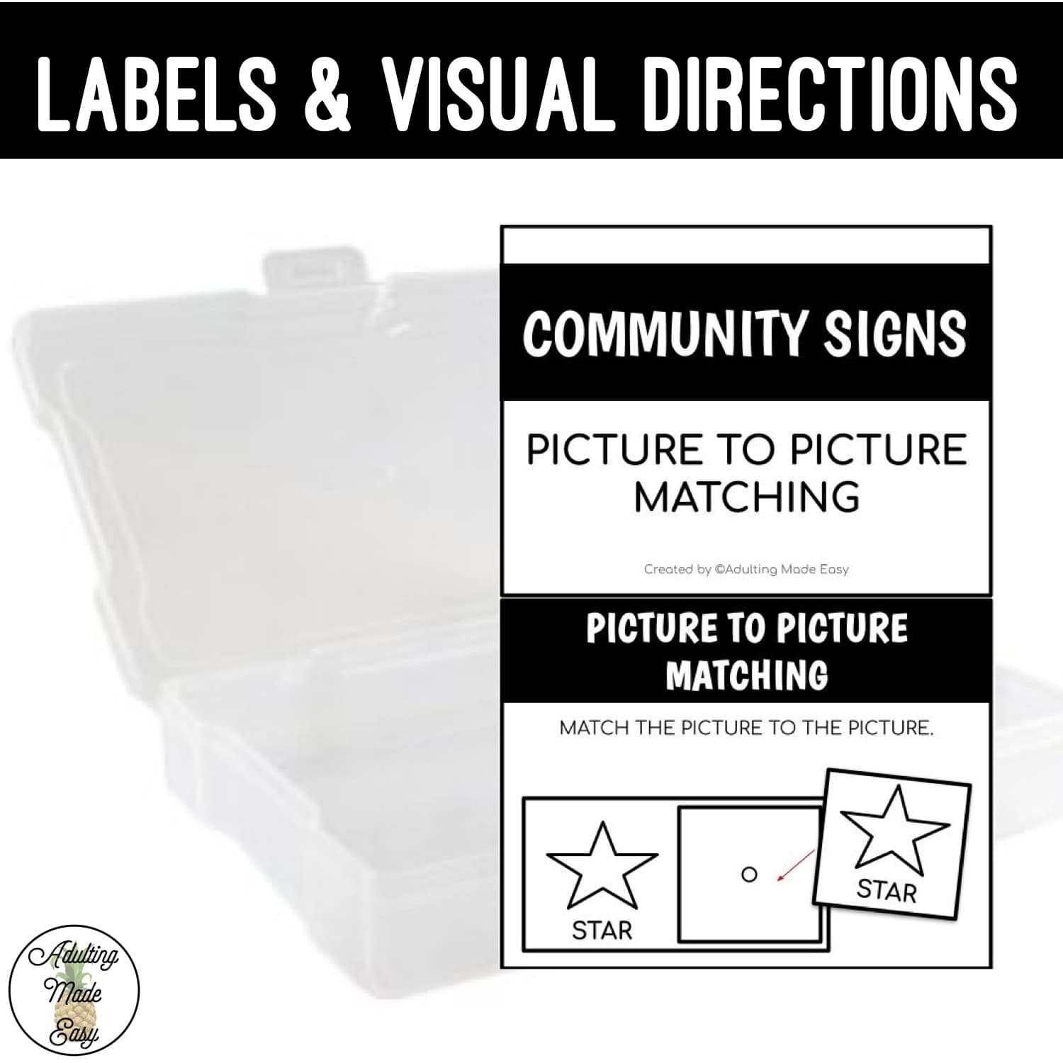 Community Signs Task Boxes - Picture to Picture Matching