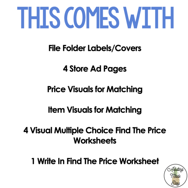 Simple Department Store Ads - Activities File Folder - Image 2