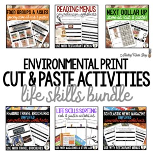 Environmental Print {Cut & Paste} Life Skills Activities BUNDLE