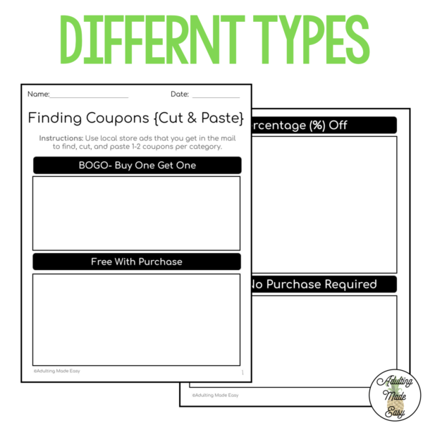 Finding Coupons - Store Ad {Cut & Paste} Worksheets - Image 4