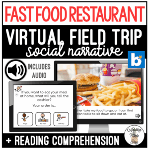 Fast Food Virtual Field Trip Social Narrative & Comprehension Boom Cards SS
