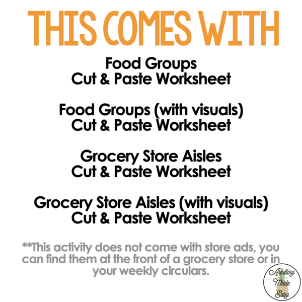 Food Groups & Aisles - Grocery Store Ad {Cut & Paste} Worksheets - Image 2