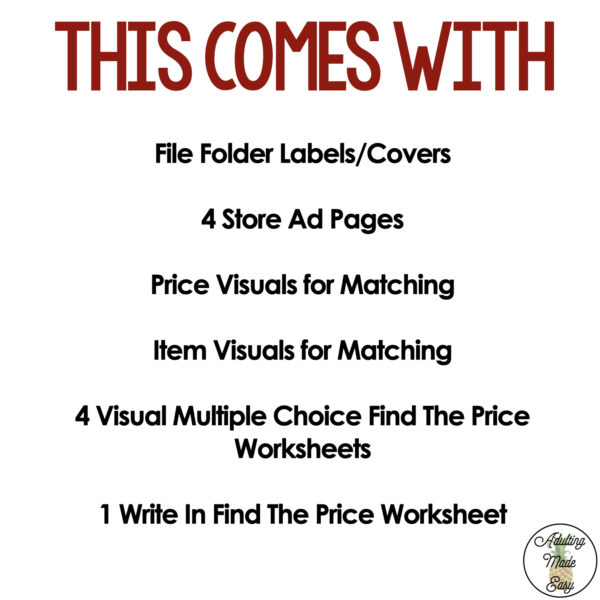 Simple Furniture Store Ads - File Folder Activities - Image 2