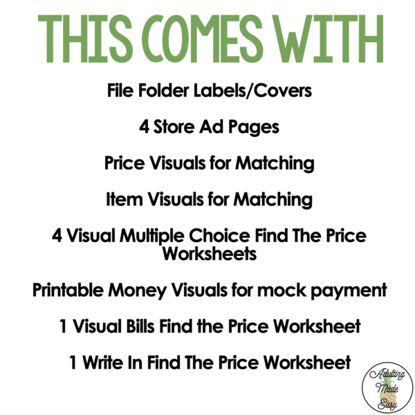Simple Grocery Store Ads - File Folder Activities - Image 2