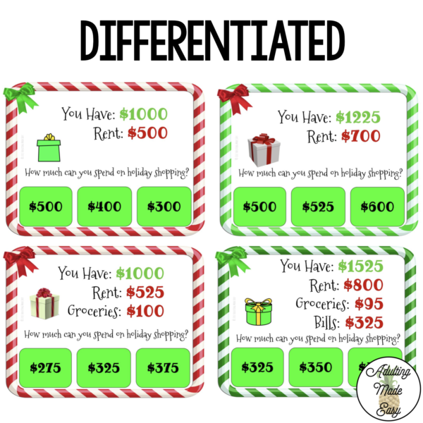 Holiday Budgeting Digital Task Cards - Image 3
