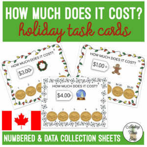 CANADIAN How Much Does It Cost? Holiday Task Cards