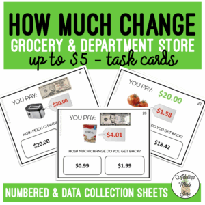 How Much Change Do You Get Back? Field of 2 Task Cards