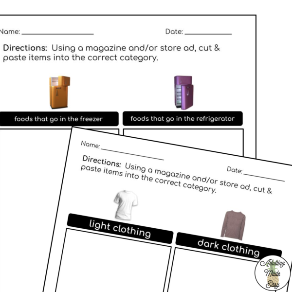 Life Skills Cut & Paste Sorting - Image 3
