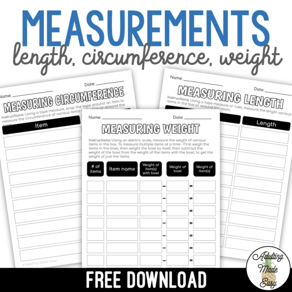 FREE Measurement Worksheets
