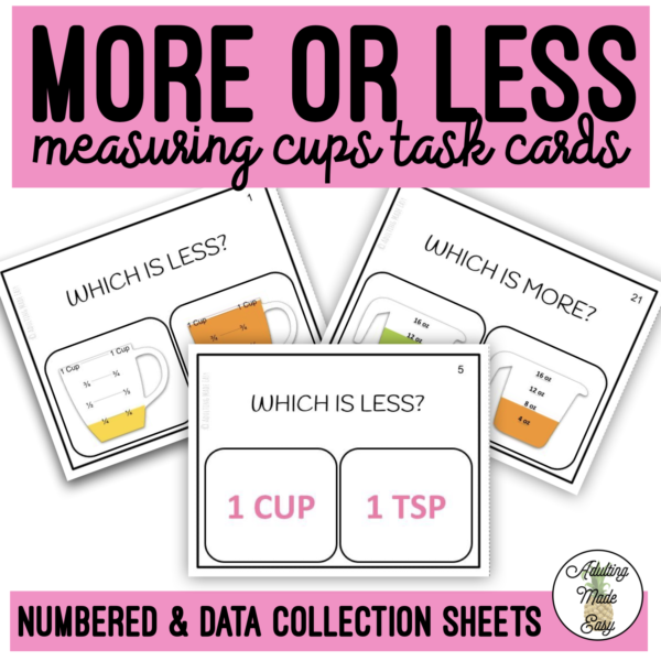Which is More? Which is Less? Task Cards