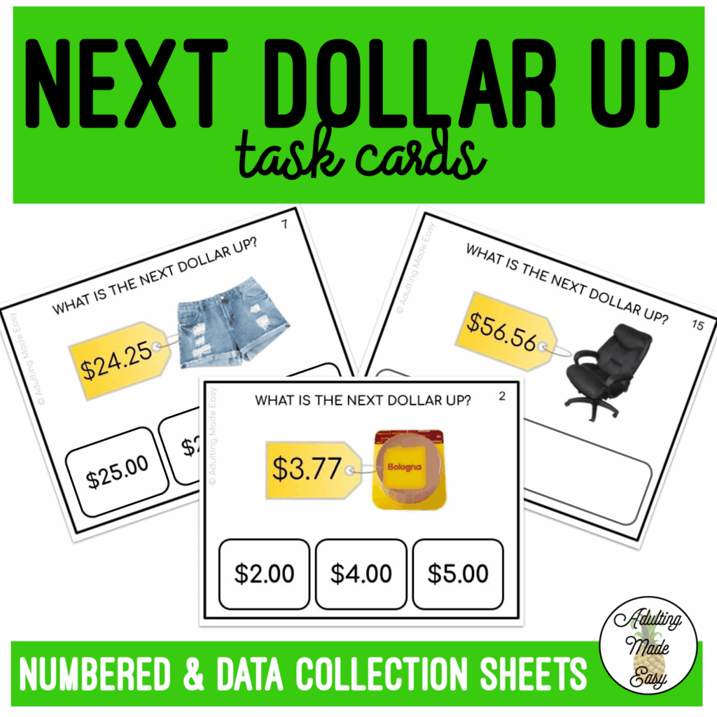 Next Dollar Up Task Cards