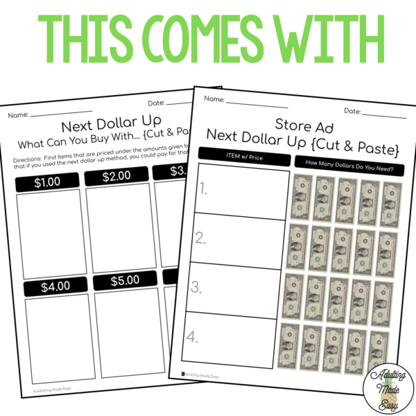 Next Dollar Up - Store Ads {Cut & Paste} Worksheets - Image 3