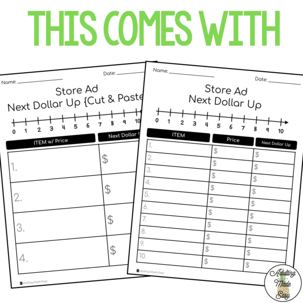 Next Dollar Up - Store Ads {Cut & Paste} Worksheets - Image 2