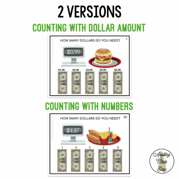 Next Dollar Up - How Many Dollars Do I Need? Fast Food Task Cards - Image 2