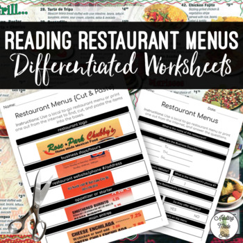 Understanding Menus BUNDLE - Reading Menus & Menu Math - Life