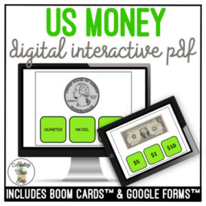 US Money Names & Values Digital Task Cards