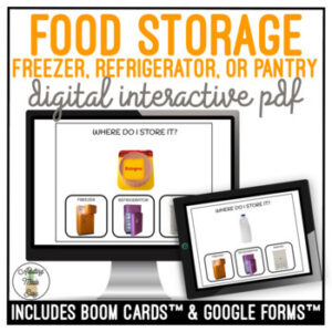 Food Storage Freezer Refrigerator or Pantry Digital Task Cards