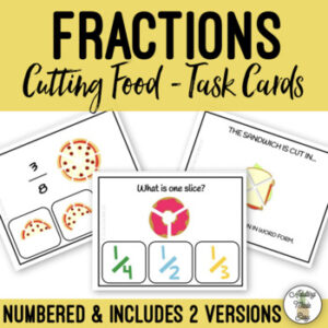 Fractions - Cutting Food Task Cards