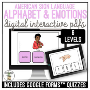 Sign Language ASL Alphabet & Emotions Digital Task Cards