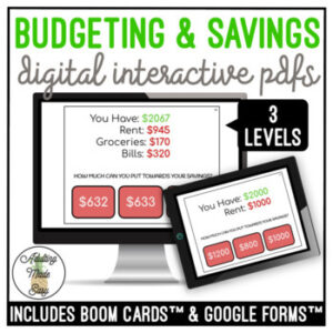 Budgeting for Savings Digital Task Cards