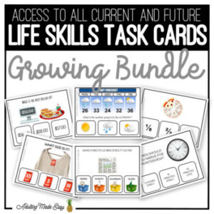 Life Skills Task Cards GROWING BUNDLE