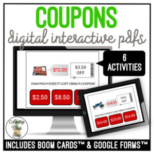 How Much Does It Cost With Coupons? Digital Task Cards
