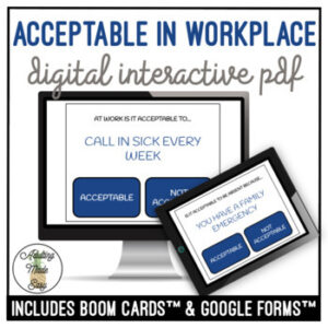Acceptable or Not Acceptable In The Workplace Digital Task Cards