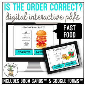 Is The Order Correct? Fast Food Digital Task Cards