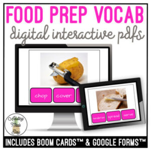 Food Prep Vocabulary Digital Task Cards