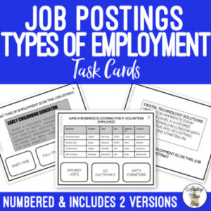 Types of Employment Task Cards