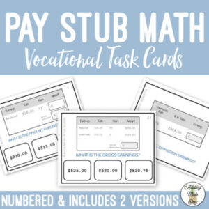 Pay Stub Math Task Cards