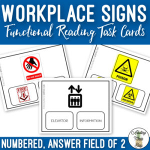 Workplace Signs Field of 2 Task Cards