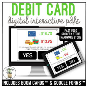 Debit Card Digital Task Cards