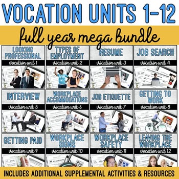 Vocation Units 1-12 Full Year MEGA Bundle + Supplemental Materials