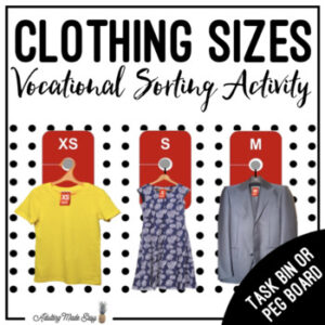 Clothing Sizes Sorting Work Task Box Activity